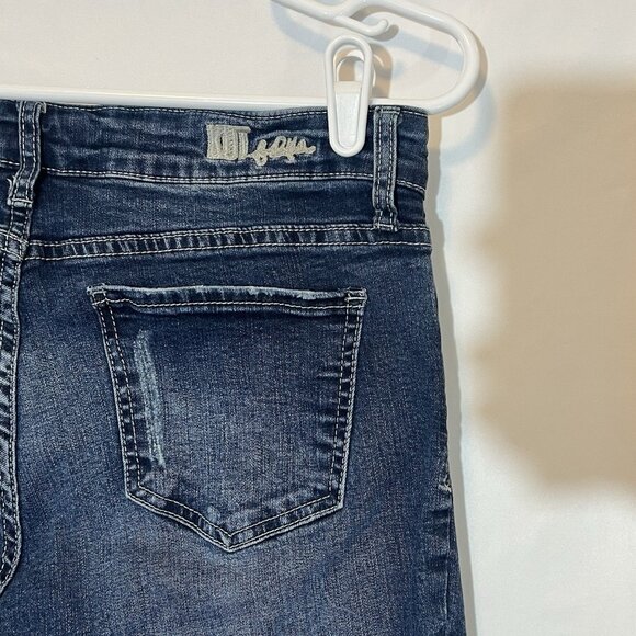 KUT From The Kloth Jeans Women’s 10 Blue Denim Ankle Straight Distressed Stretch - Picture 12 of 16